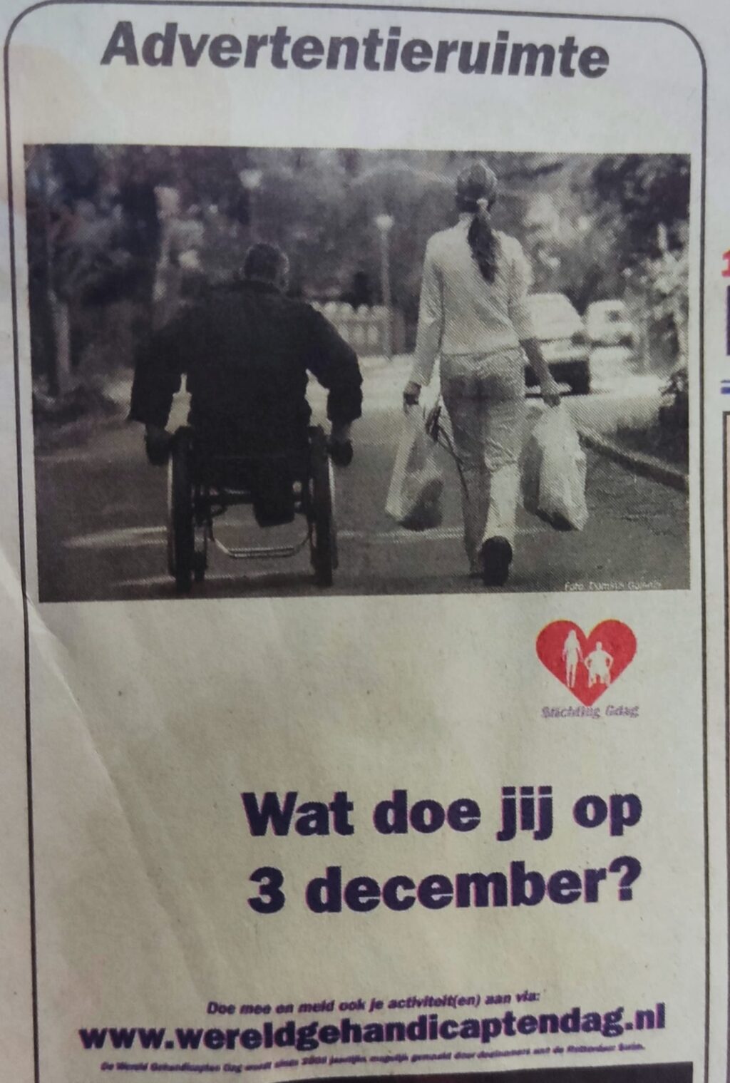 Advertentie Wereld Gehandicapten Dag